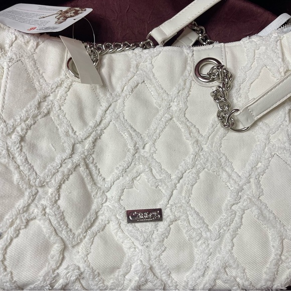 Light Creme/White Denim Shoulder Bag - Picture 2 of 12